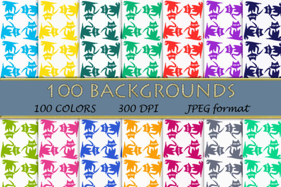 100 Halloween Cat Digital Papers