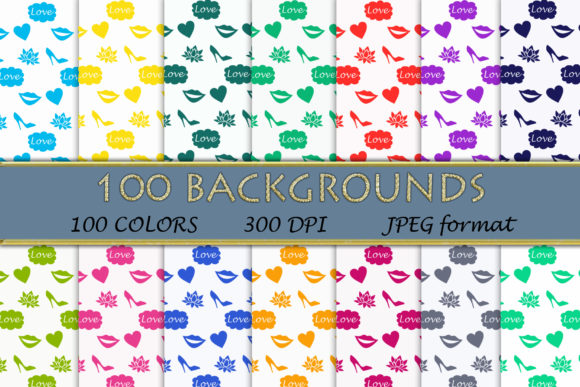 100 Love Digital Papers for Creative Projects