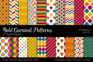 Bold Carnival Colorful Digital Papers