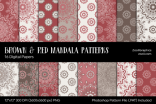 Brown and Red Mandala Digital Papers