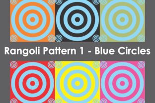 Carpet Pattern Rangoli 1 - Blue Circles: A Versatile Design for Creative Projects