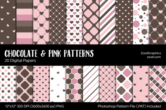 Chocolate Pink Digital Papers