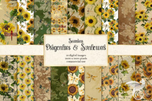 Dragonflies and Sunflowers Digital Paper: A Versatile Resource for Creative Projects