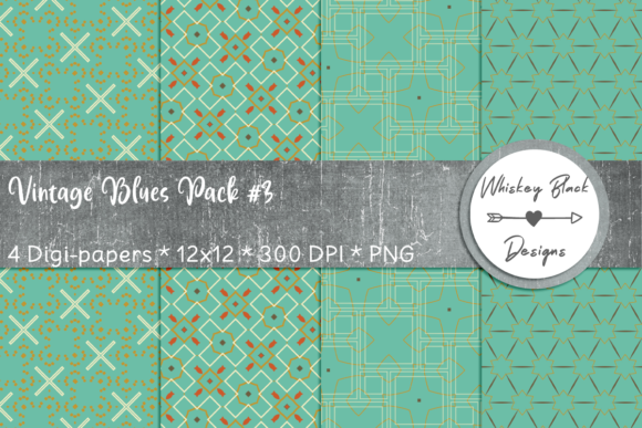Fancy Ornate Vintage Blue Papers