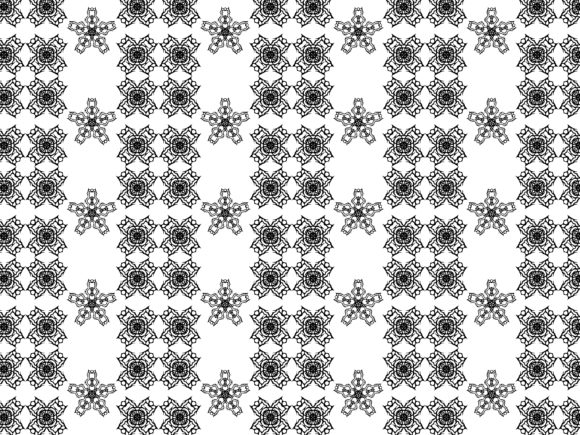 Fractal Pattern Black and White