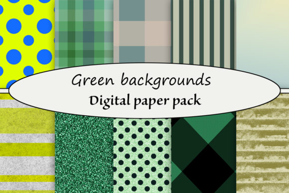 Green Backgrounds Digital Paper Pack