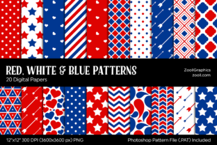 Red, White Blue Patterns for Creative Projects
