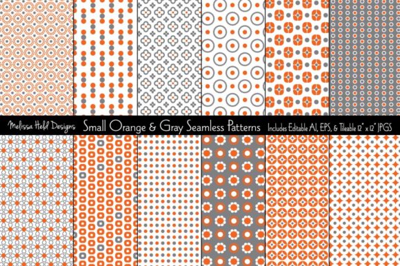 Seamless Orange Gray Geometrics
