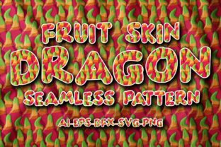 Seamless Pattern Fruit Dragon Skin