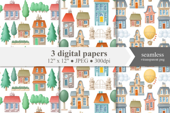 The Houses Digital Paper Pack: A Versatile Resource for Contemporary Creatives